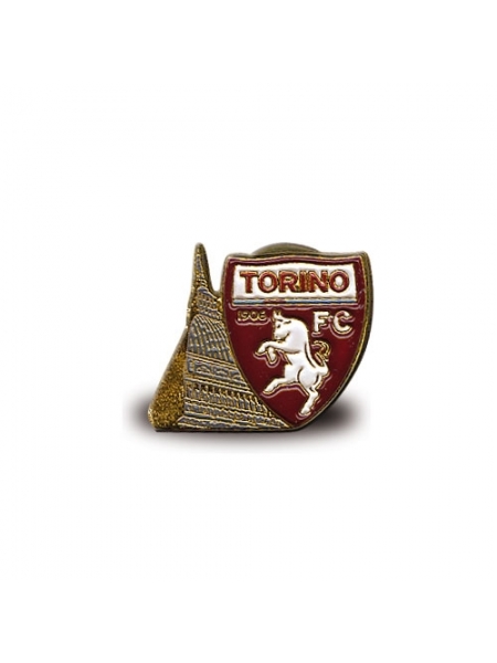 Distintivo dorato in metallo con la mole Antonelliana e logo ufficiale TORINO FC
